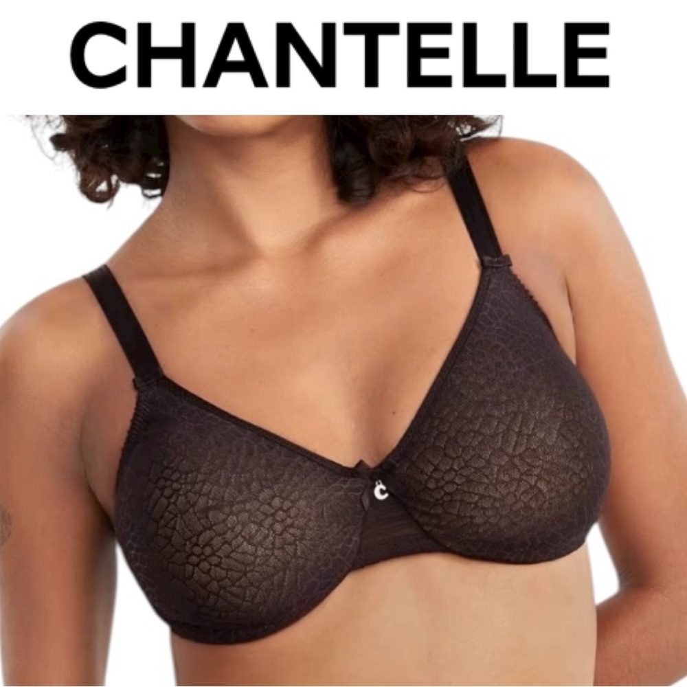 CHANTELLE C MAGNIFIQUE SEAMLESS LINED MINIMIZER BLACK BRA 38DDD **NWT**